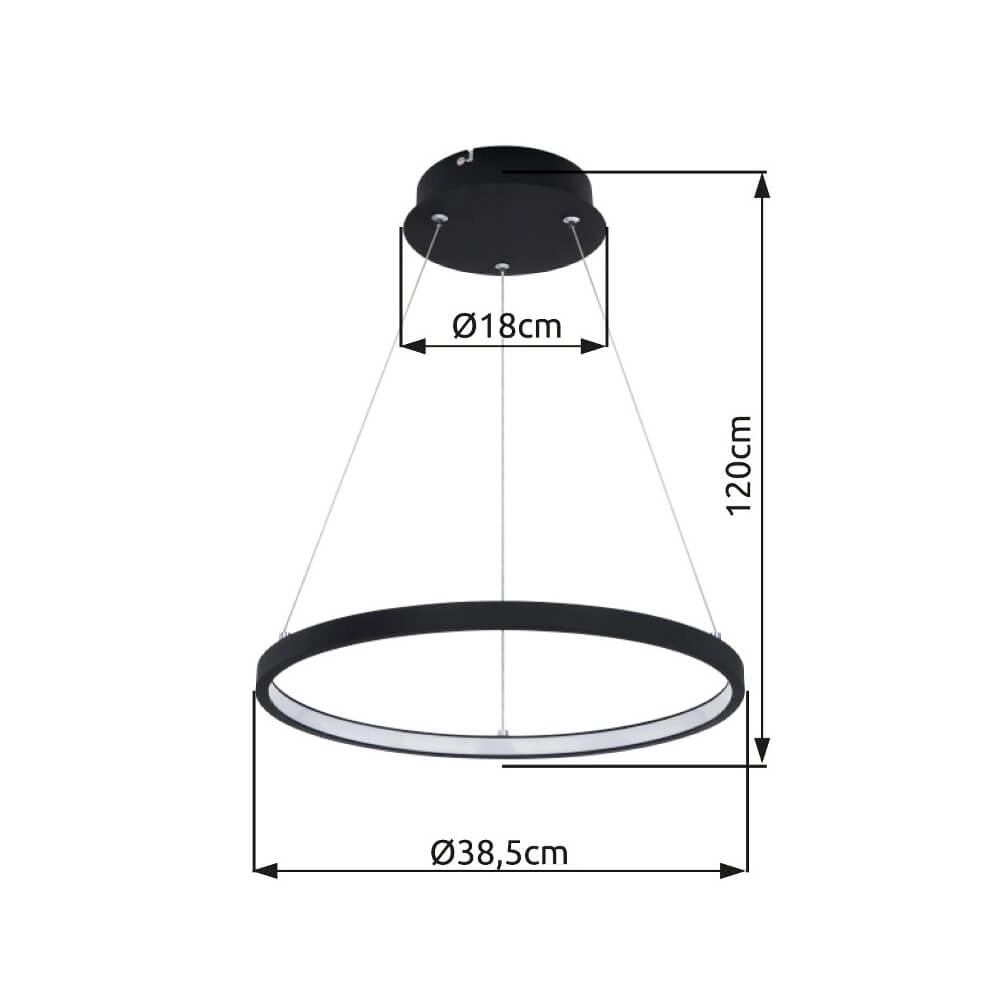 Sleek pendant lamp Ralph round Ø 38.2cm Globo 9007371404971