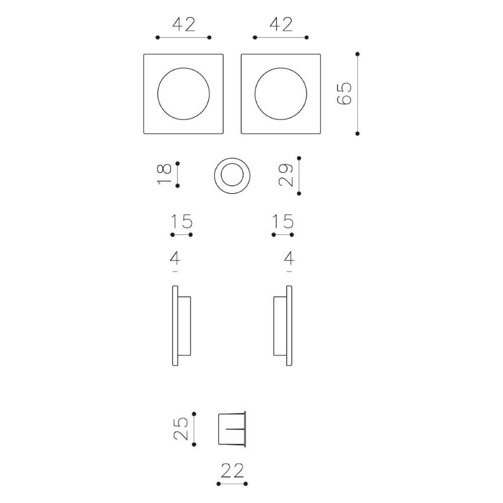Sliding door handle Giotto Q Stainless steel Olivari 8714186511732
