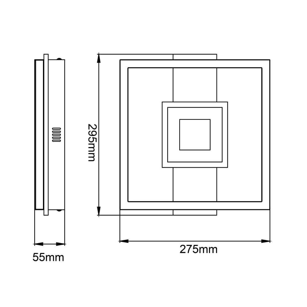 Ceiling lamp Baldo Square black with wood Brilliant 4004353420030