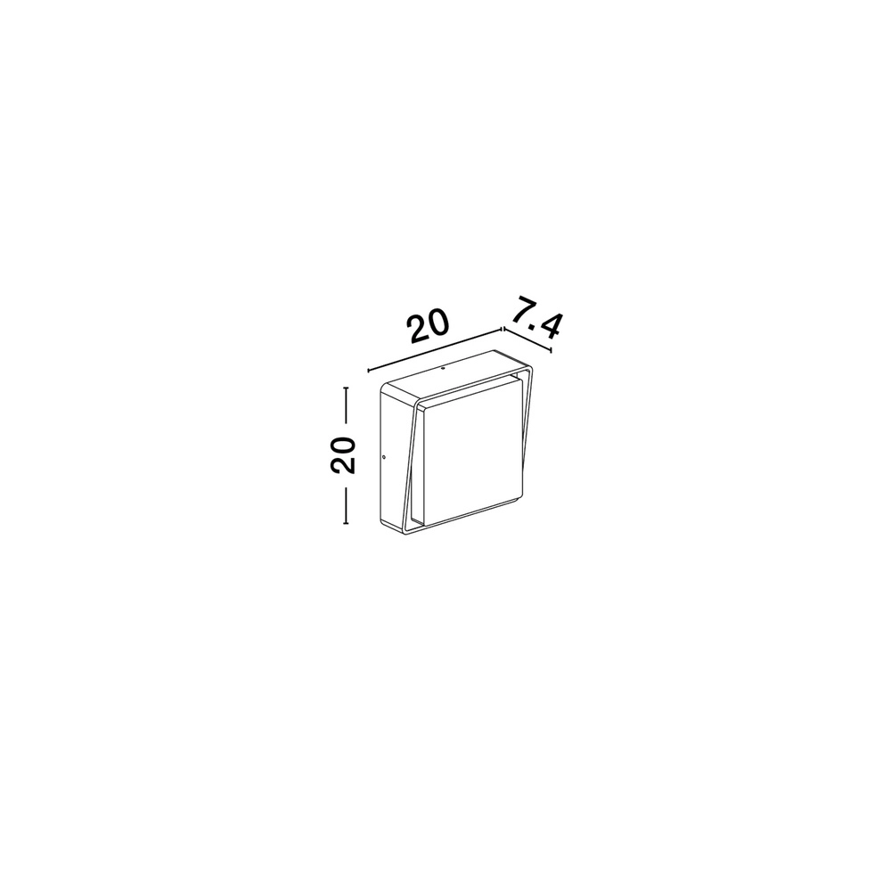 Square wall lamp Cape anthracite Lyora 5212017432704