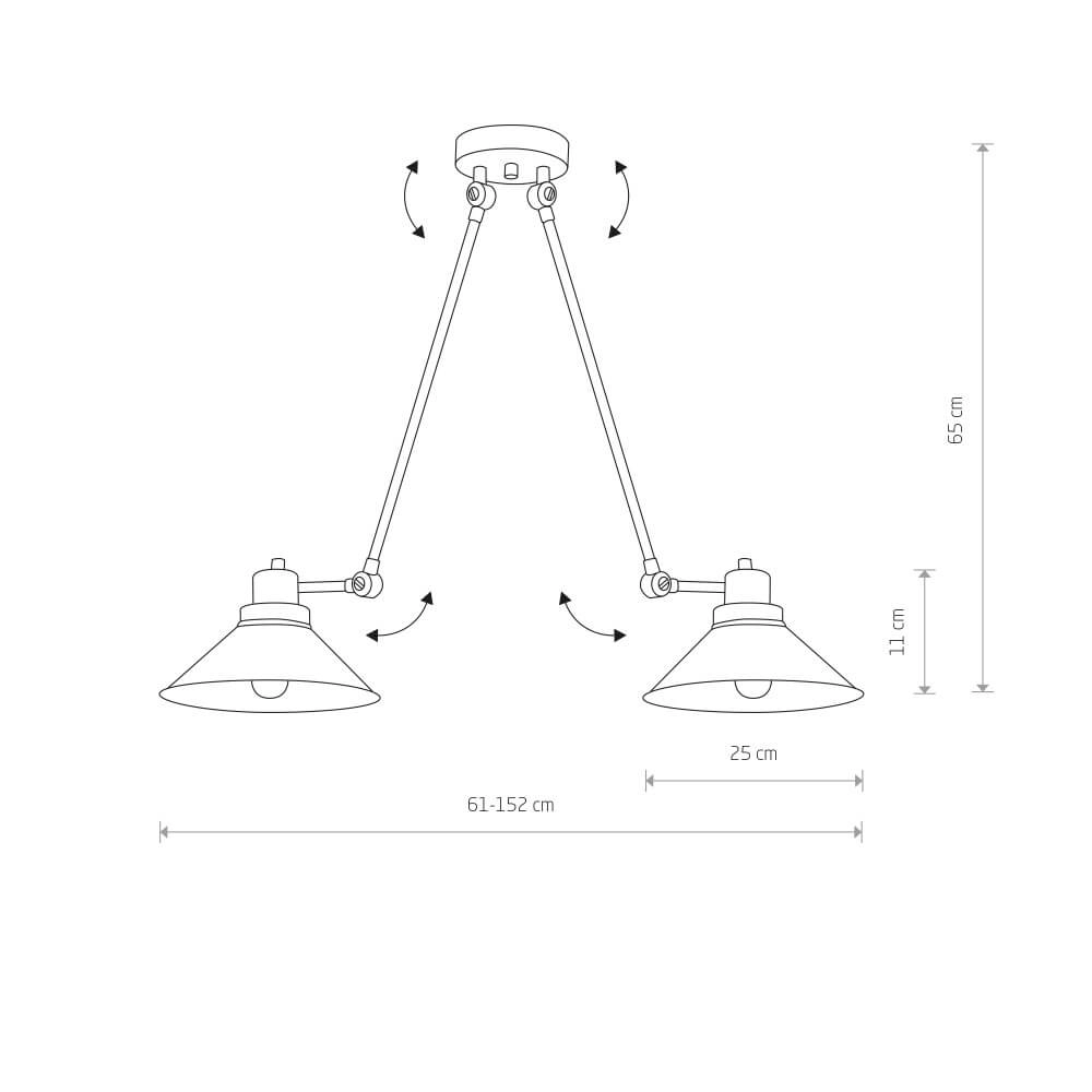 2-light ceiling lamp Techno Lyora 5903139914390
