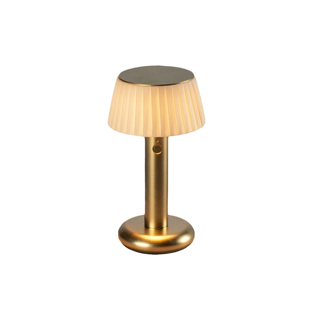 Golden table lamp Grasse Rechargeable