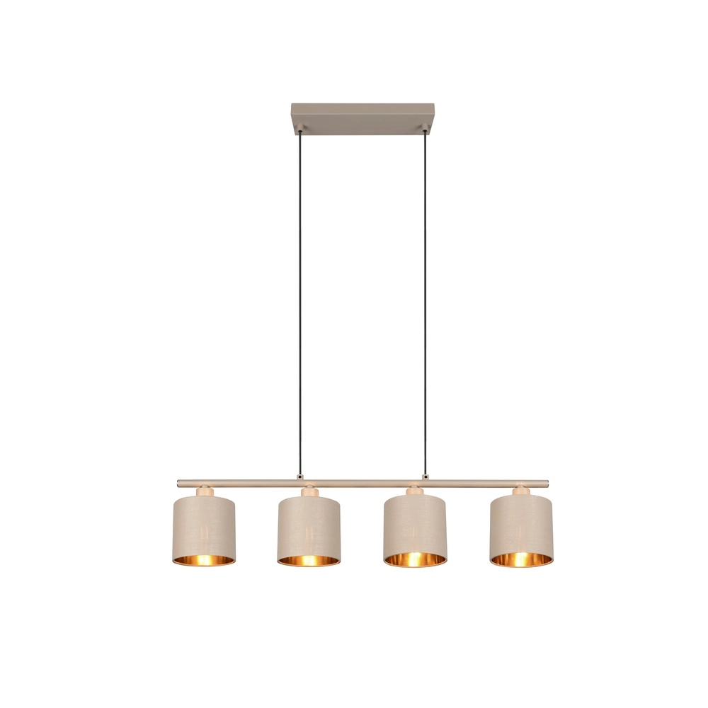 4-light pendant lamp Tommy sand brown