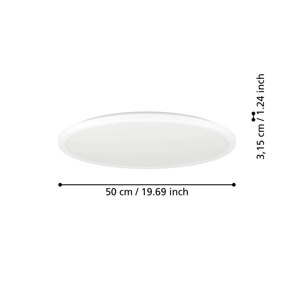 Bathroom ceiling light Rovito round - white - Ø 50cm Eglo 9008606329939