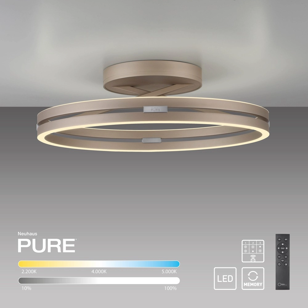 Led ceiling light Pure Loop Ø 60cm - bronce Paul Neuhaus 4012248398340