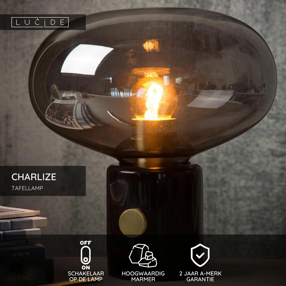 Design table lamp Charlize Ø 23cm black Lucide 5411212031006