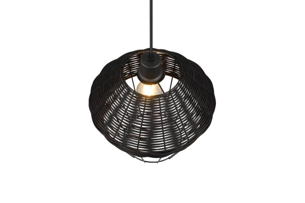 Pendant lamp Borka black rattan Trio 4017807556803
