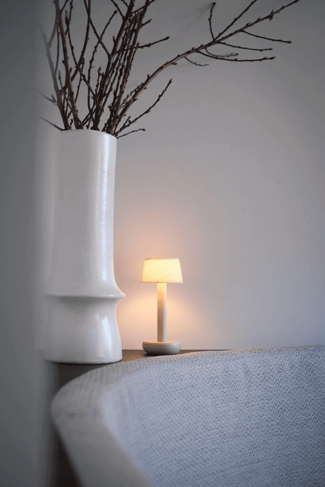 Rechargeable table lamp Two Beige linnen Humble 7446023312363