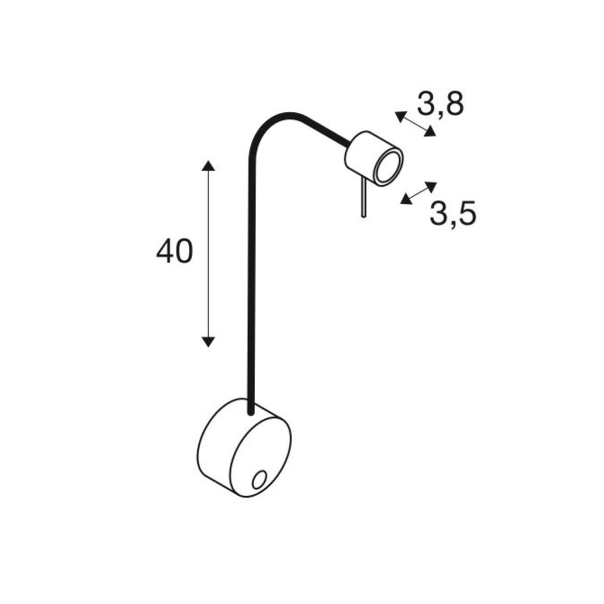 Flexible reading lamp Dio Flex black SLV 4024163228329