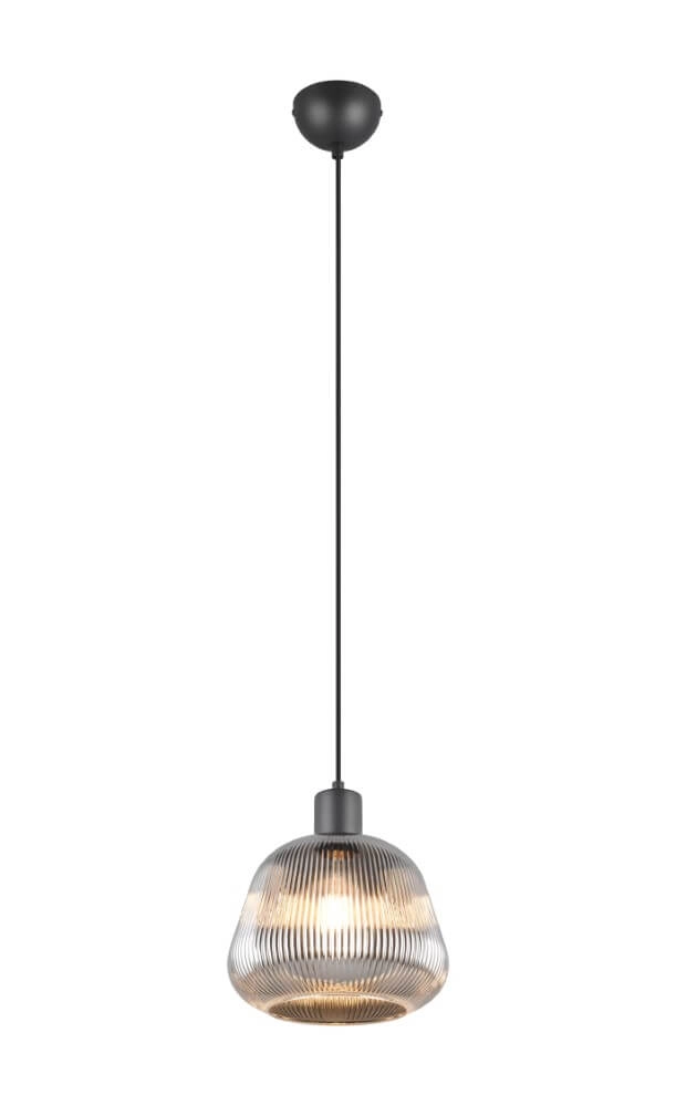 Pendant lamp Tarifa with ribbed glass