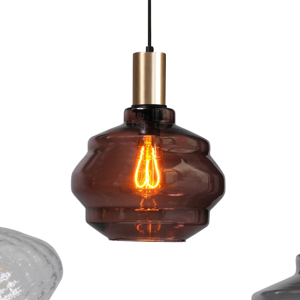 5-light hanging lamp - gold - Porto with different glasses Masterlight 8718121270401