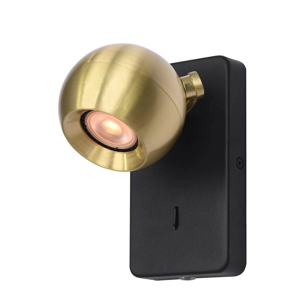 Wall lamp Bolero sphere black with gold