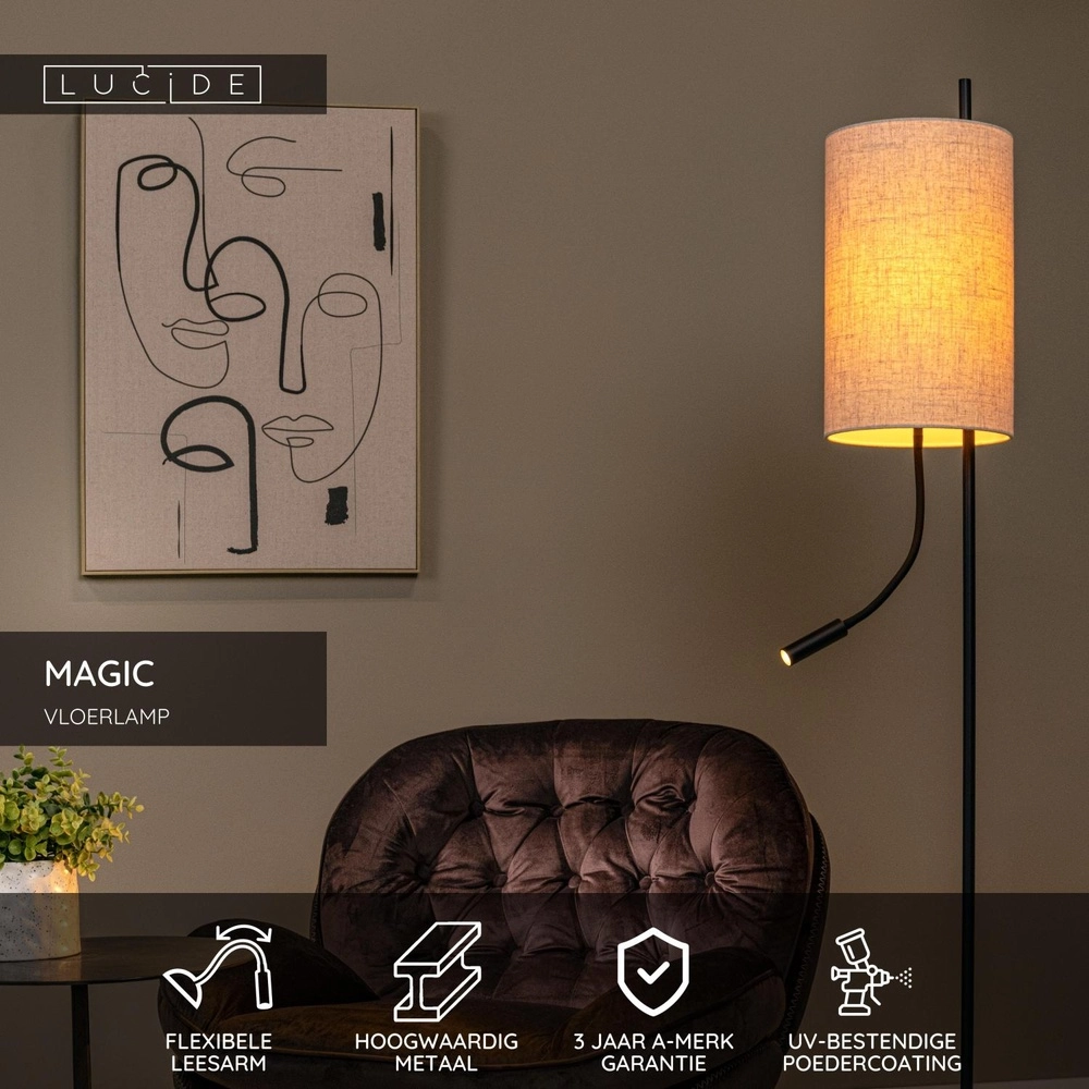 Floor lamp Magic with reading light Lucide 5411212680099