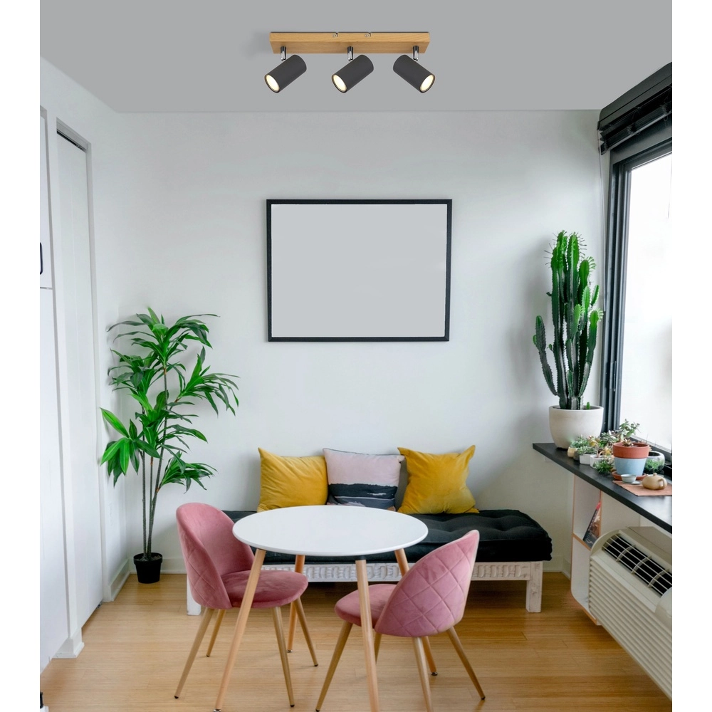 Ceiling lamp 3-lights Robby wood Globo 9007371442522