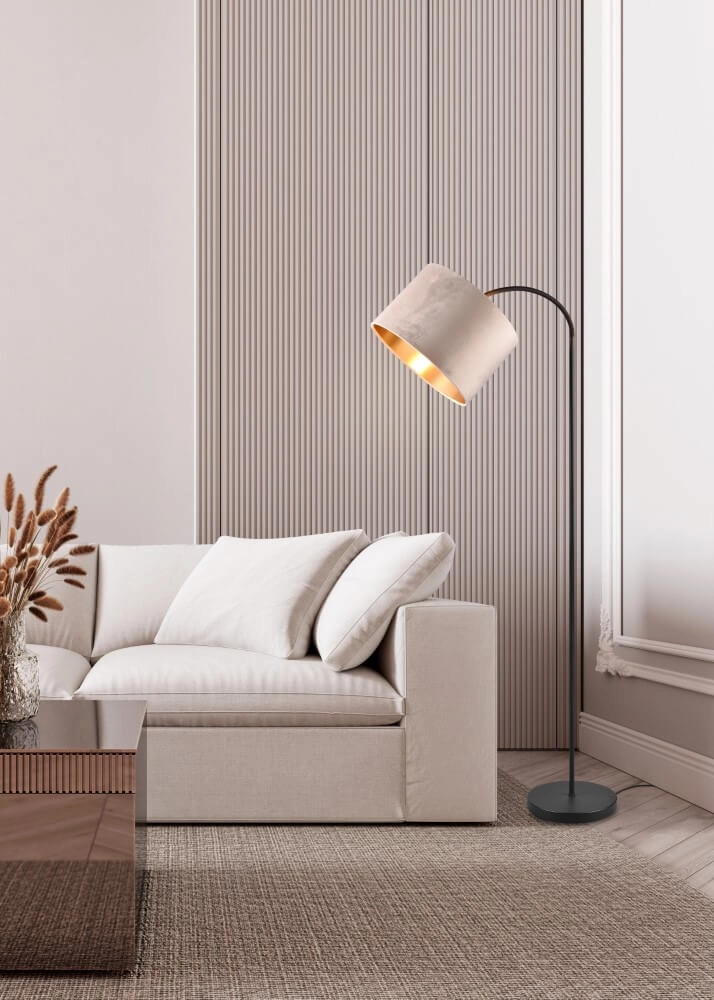Standing floor lamp Julieta velvet hood Trio 4017807574159