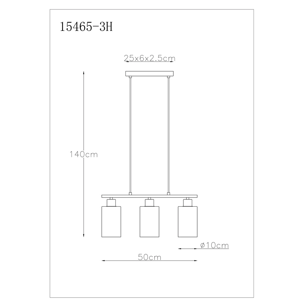 Pendant lamp Hadera 3-light black with smoke glass Globo 9007371578689