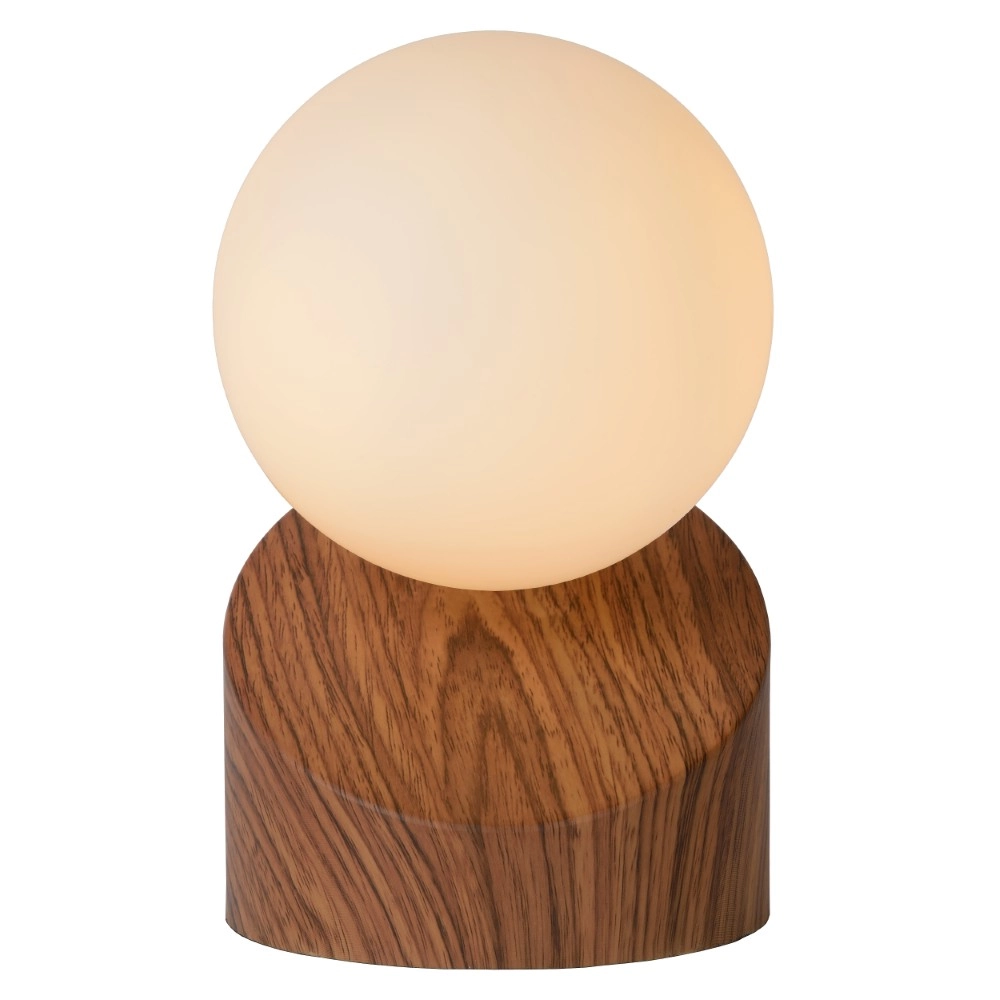 Design table lamp Len dark wood look Lucide 5411212450586