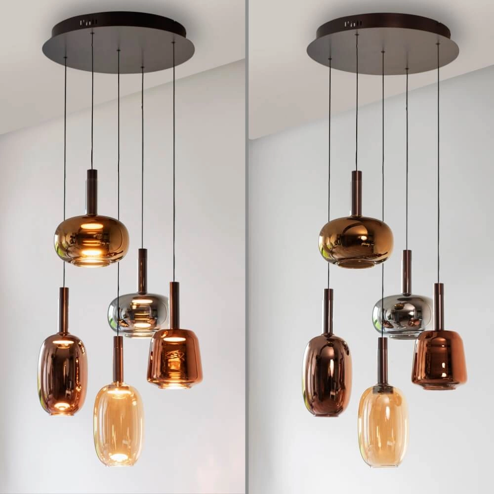 Cheerful hanging lamp Irides 6-light round Paul Neuhaus 4012248383681