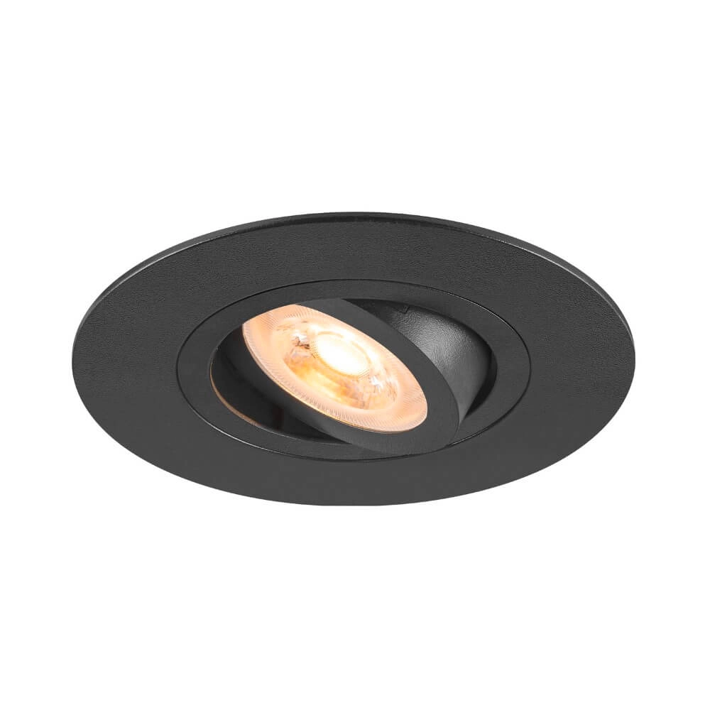 Recessed spotlight New Tria 75 XL round - black - GU10