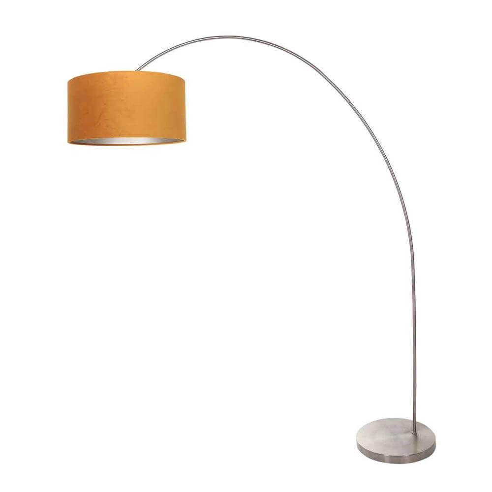 Arc lamp Solva metal with golden shade Steinhauer 8712746174847