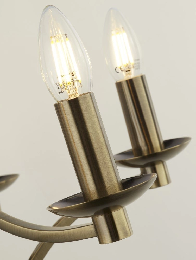 6-light chandelier Ascot brass mat Searchlight 5053423174204