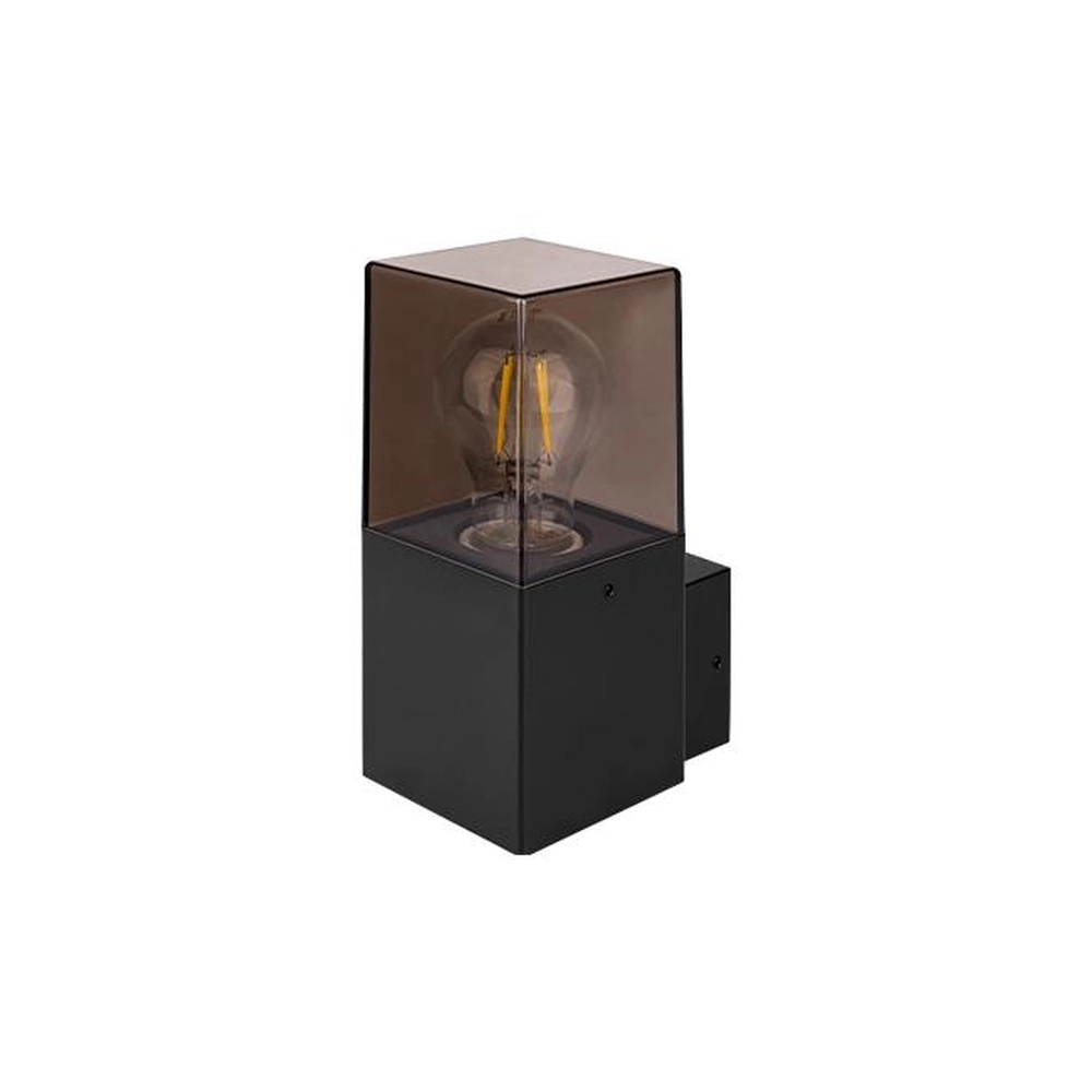 Modern wall lamp Denver black with smoke glass