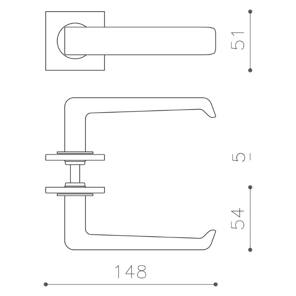 Door handle Milano Q bronze matt Olivari 8714186546109