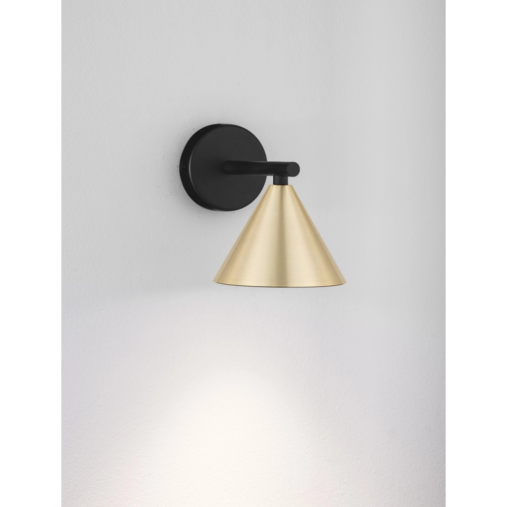 Wall lamp Conico Single black with gold