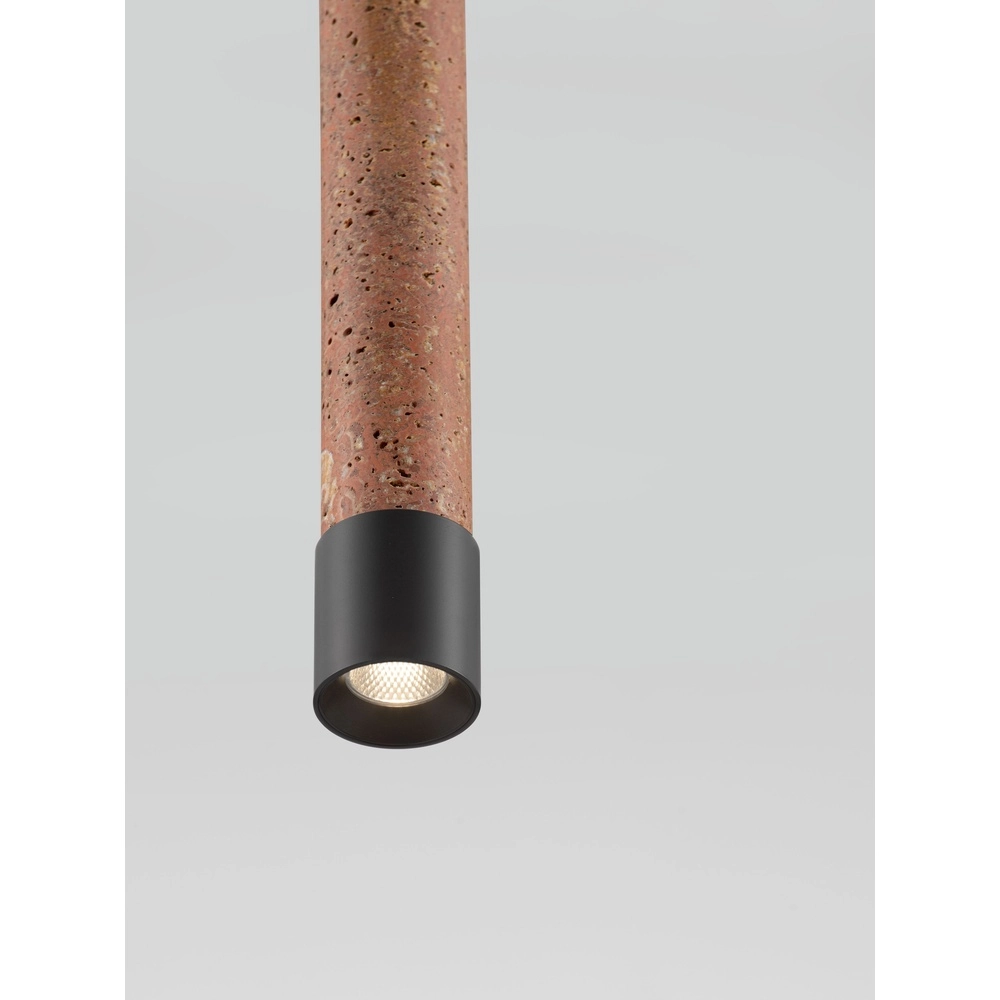 Modern pendant lamp Muse Black with Red Travertine Lyora 5212017495808