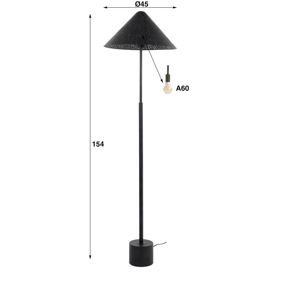 Charcoal floor lamp Kosmos Ø 45cm Lyora 8716803511569