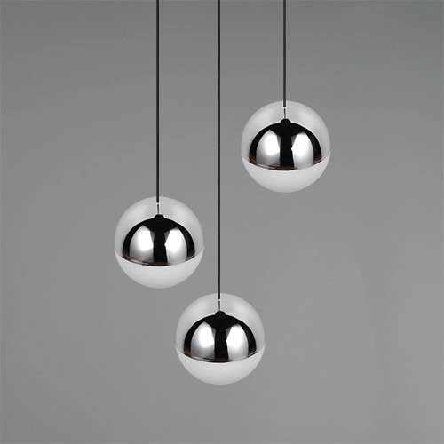 3-light pendant lamp Senta round chrome Trio 4017807685824