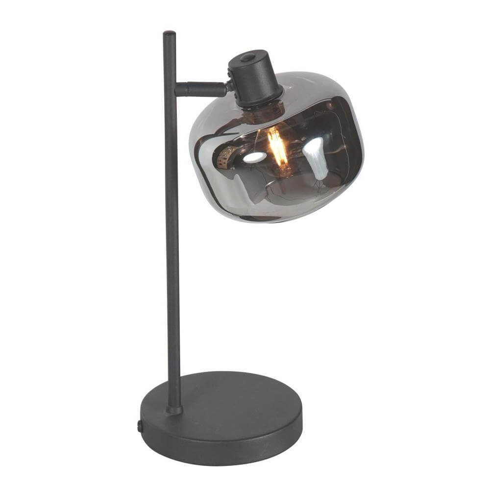 Black table lamp Tenebris with smoke glass Steinhauer 8712746178142