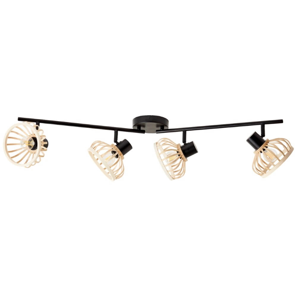 Wooden ceiling lamp Norah 4-light Brilliant 4004353409547