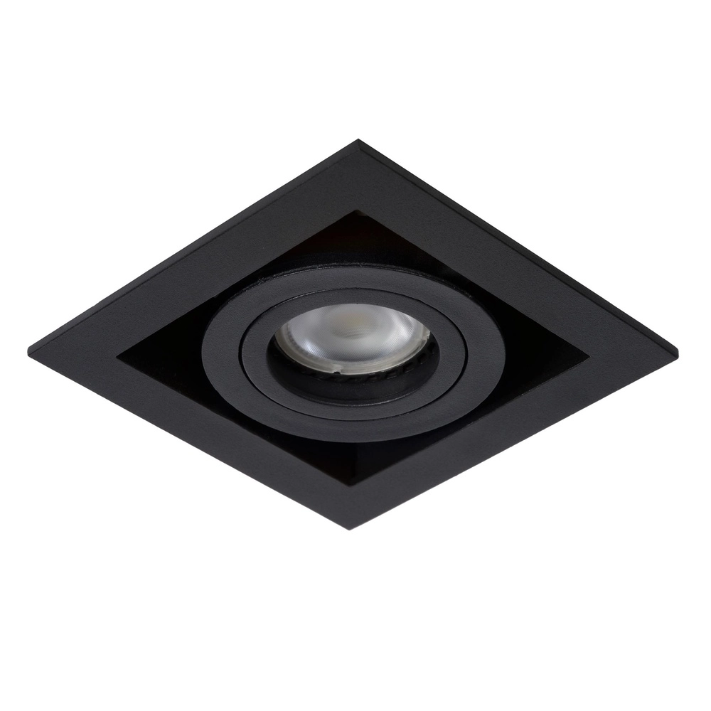 Square recessed spotlight Chimney Single Black
