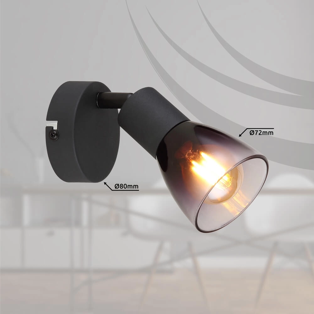 Black wall lamp Satella ankle Globo 9007371446926