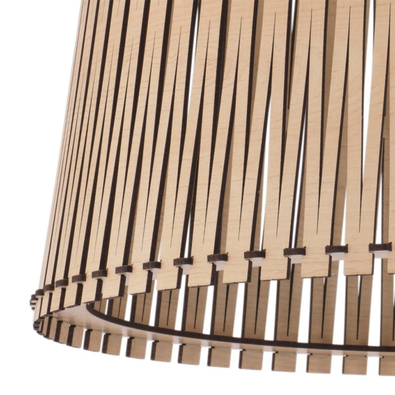 Pendant lamp Sendero nickel matt with light wood brown Eglo 9002759961930
