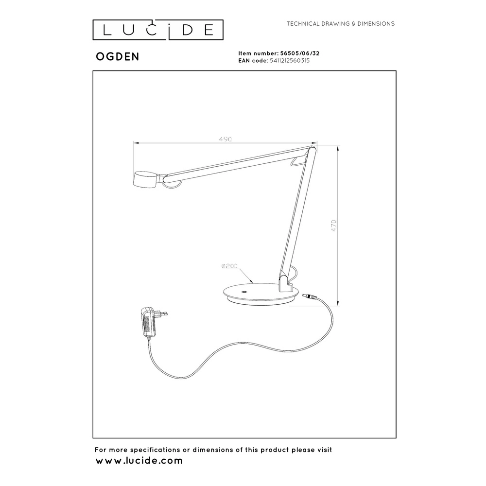 Desk lamp Ogden Red Premium by Lucide 5411212560315