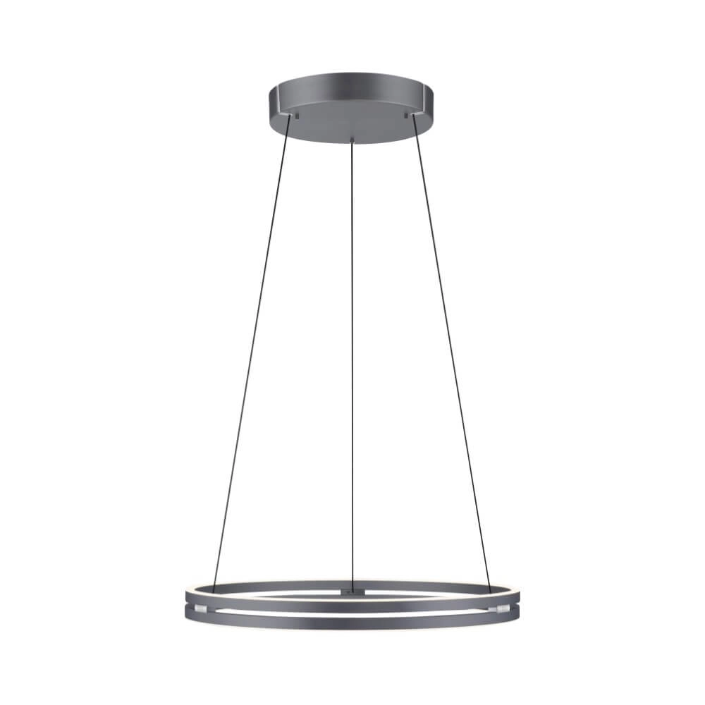 Sleek hanging lamp Pure E-Loop gray Ø 70cm Paul Neuhaus 4012248372289