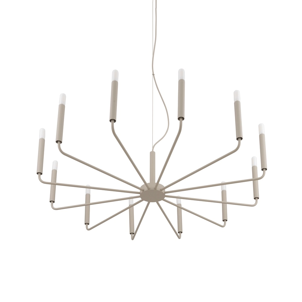 Modern chandelier Orto sand brown Ø 103cm