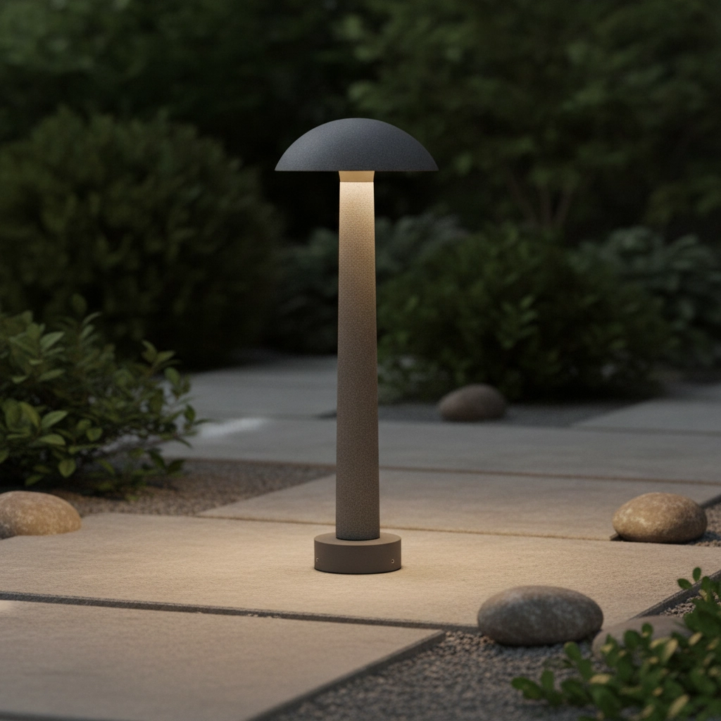 Round garden lamp Tura concrete grey 55cm