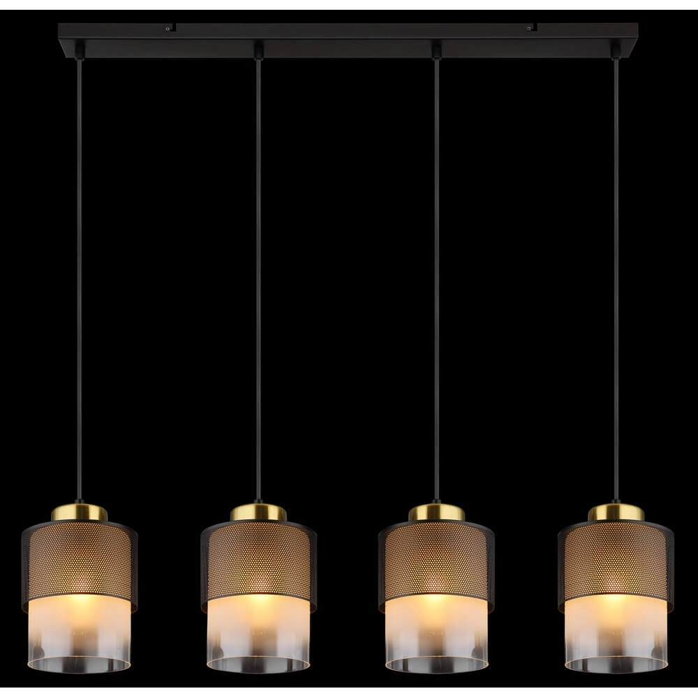 Pendant lamp Olga 4-light black with mesh Globo 9007371455485