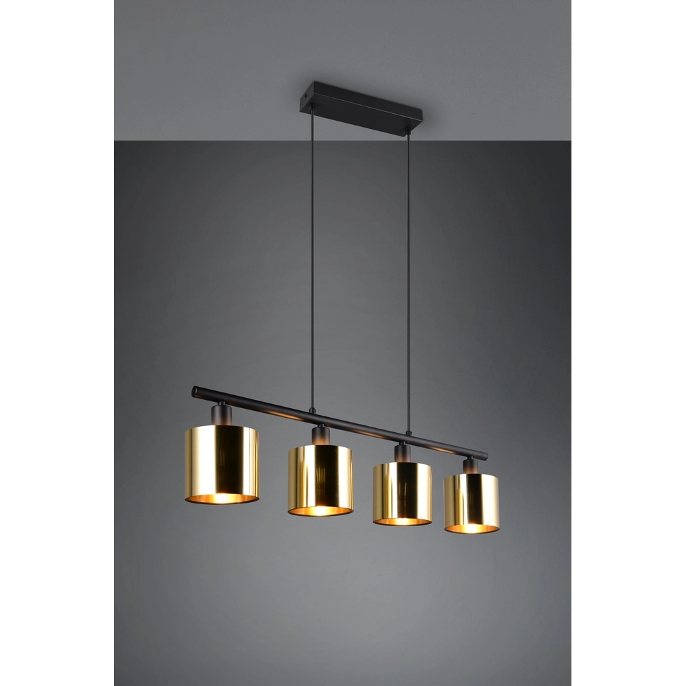 Pendant lamp Jason black with gold 3-lights Trio 4017807641165