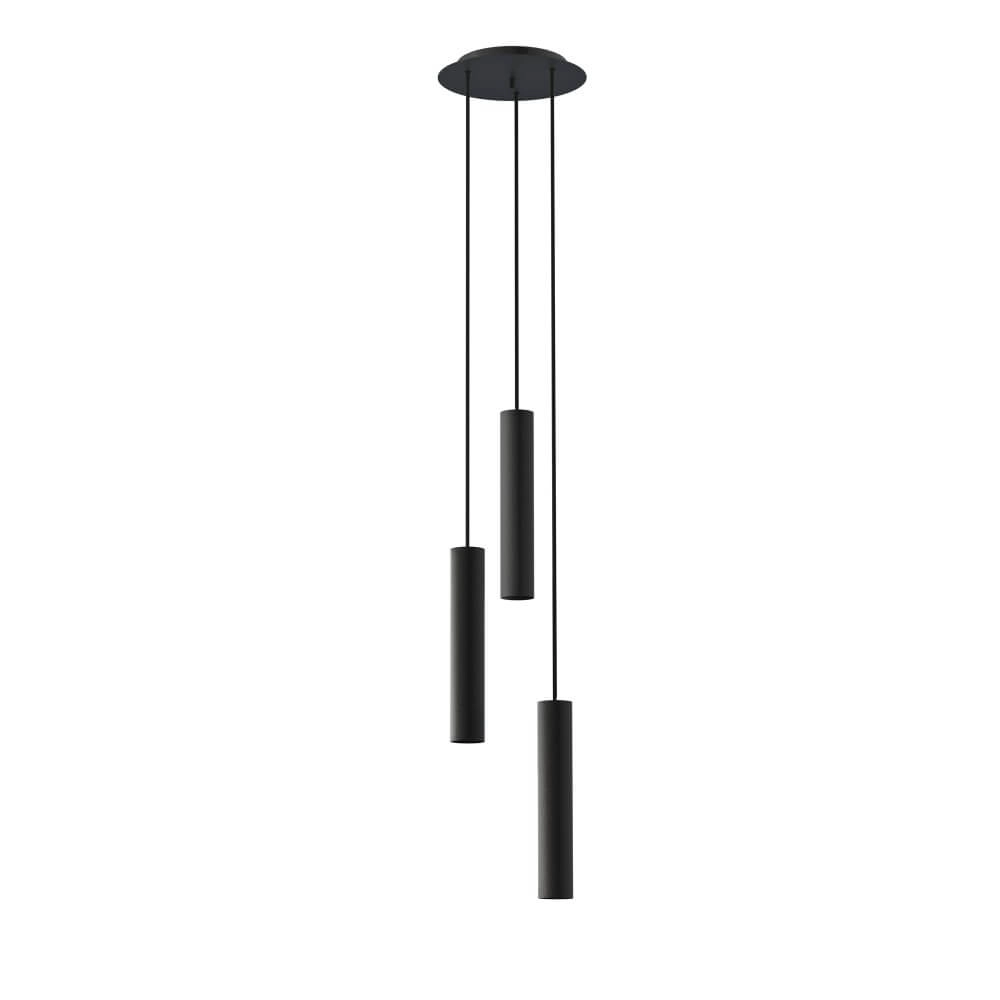 Black hanging lamp Baton 3-light Lyora 5903139785693