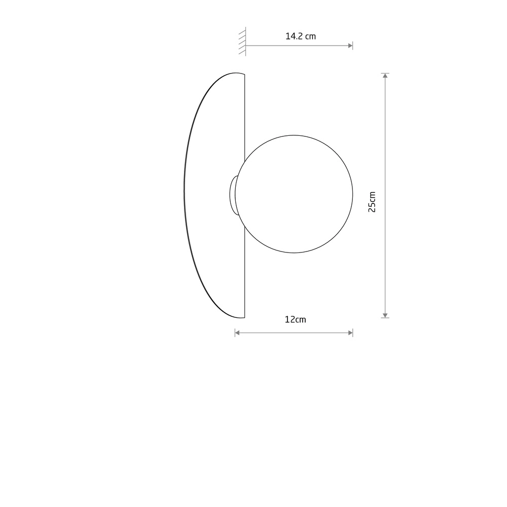 Wall lamp half Saturn sand brown Lyora 5903139126038