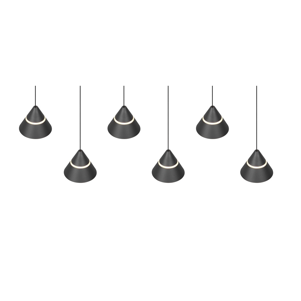 Design pendant lamp Romeo 6-light black Trio 4017807667844