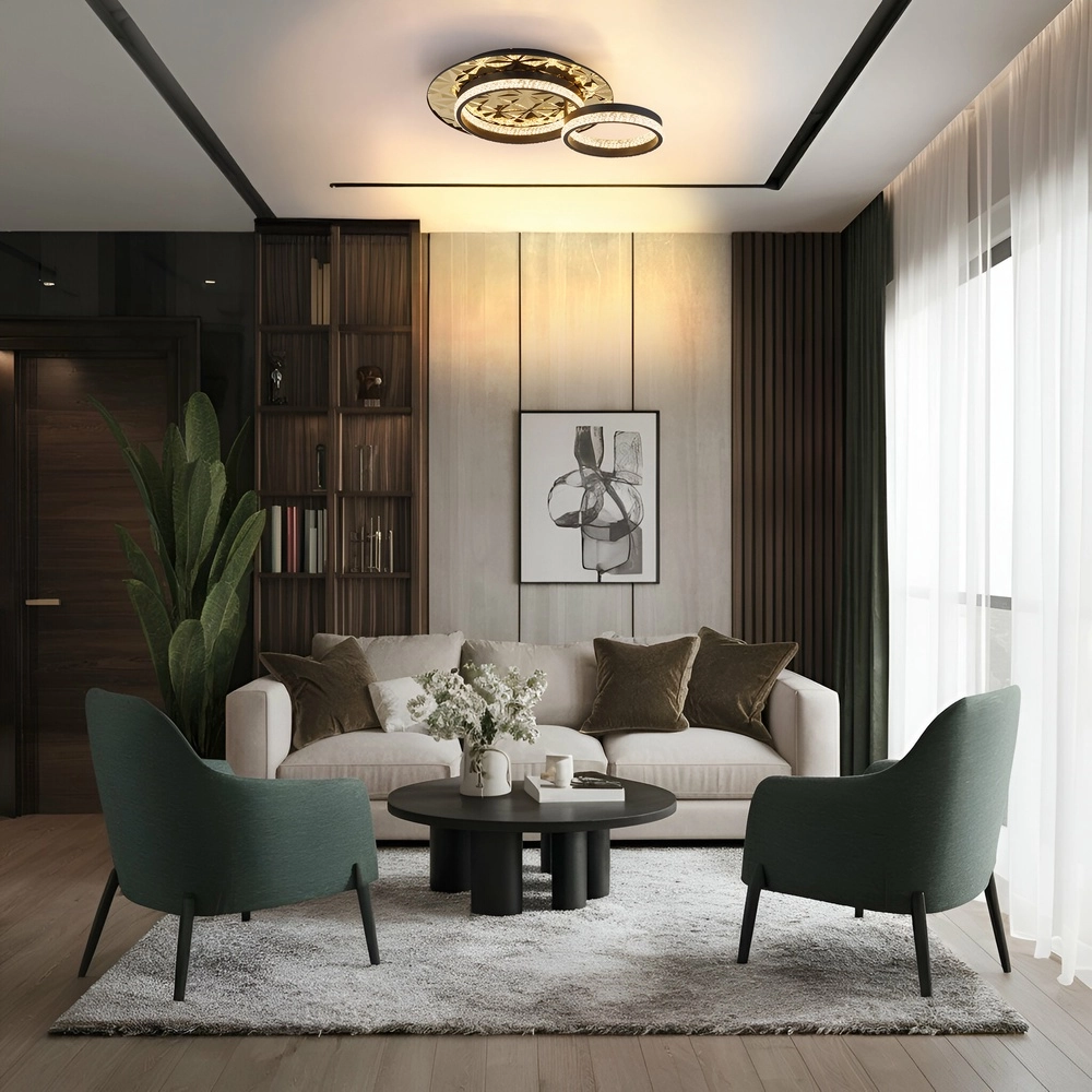 Design ceiling lamp Della Ii black with gold Globo 9007371575190