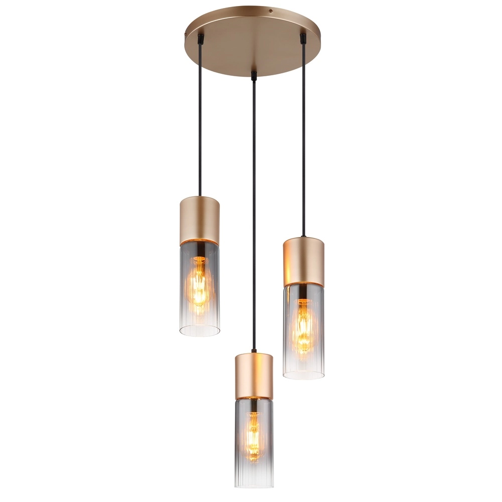 3-light pendant lamp Annika brown design