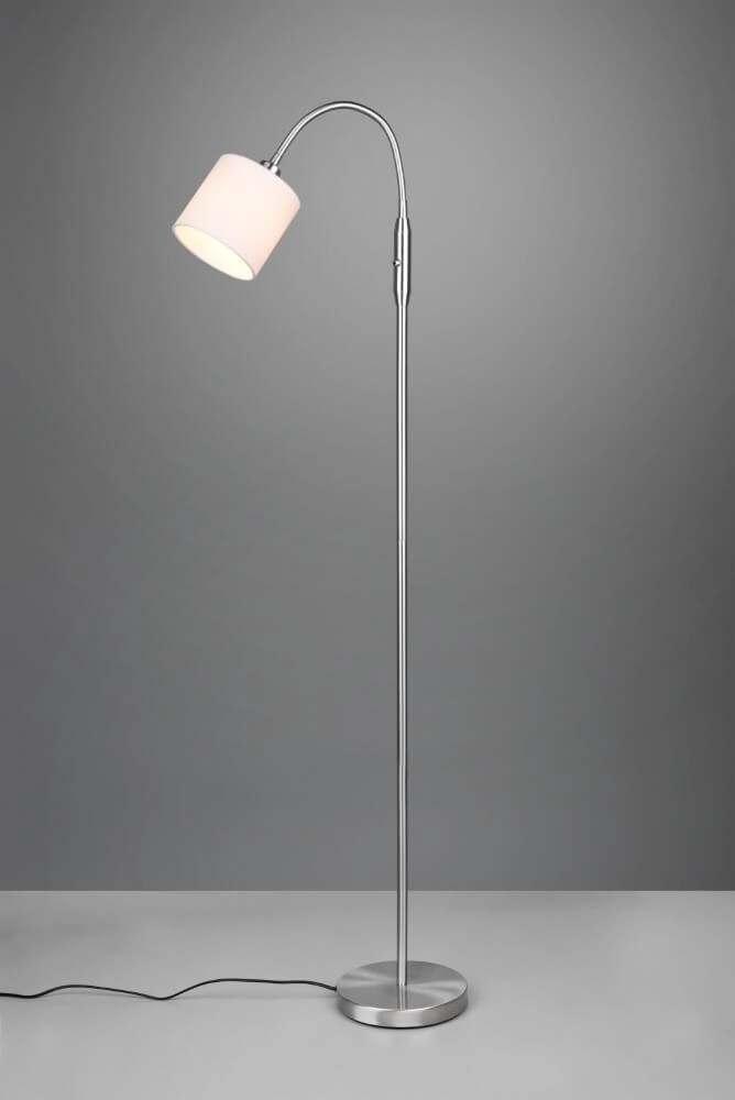 Floor lamp Tommy 130cm stainless steel with white Trio 4017807502930