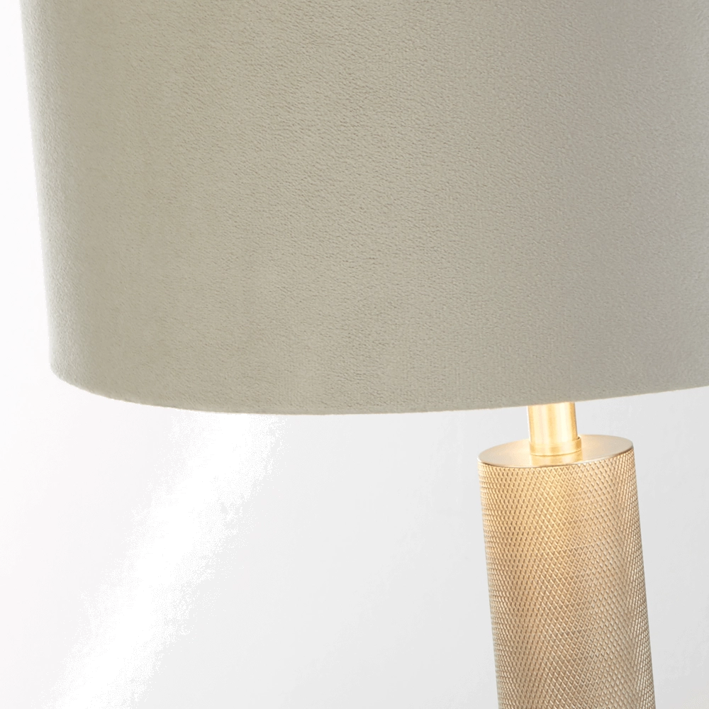 Golden table lamp London with grey hood Searchlight 5053423256481