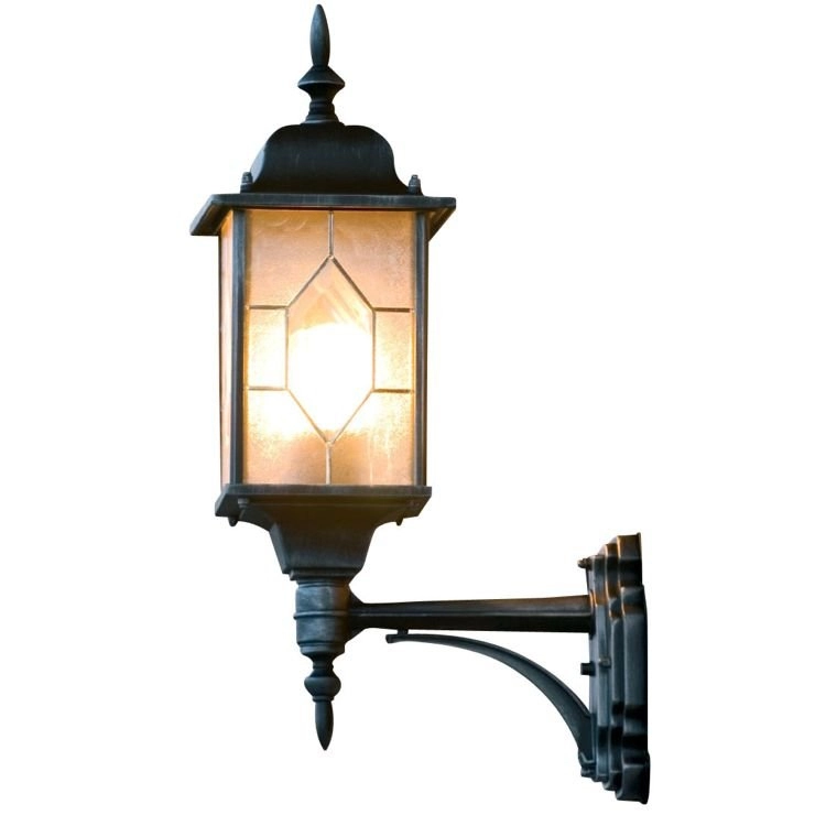 Outdoor lamp Milano Up black silver flamed